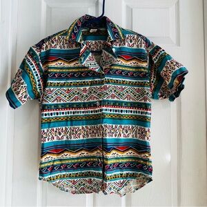 Vintage Circle T by Marilyn Lenox Colorful Geometric Pattern Shirt Small